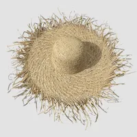 Unisex Basic Solid Color Hollow Out Big Eaves Straw Hat main image 2