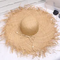 Unisex Basic Solid Color Hollow Out Big Eaves Straw Hat sku image 5