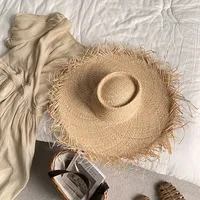 Unisex Basic Solid Color Hollow Out Big Eaves Straw Hat sku image 3