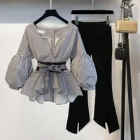 Daily Women's Simple Style Bow Knot Polyester Rib Fabrics Pants Sets Pants Sets main image 5