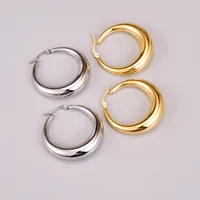 Fashion Heart Plating 304 Stainless Steel Titanium Steel No Inlaid 18K Gold Plated Earrings sku image 2