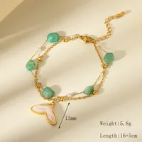 Beach Simple Style Commute Starfish Shell Fish Tail 304 Stainless Steel 18K Gold Plated Acrylic Natural Stone Bracelets In Bulk main image 5