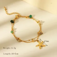 Beach Simple Style Commute Starfish Shell Fish Tail 304 Stainless Steel 18K Gold Plated Acrylic Natural Stone Bracelets In Bulk sku image 1