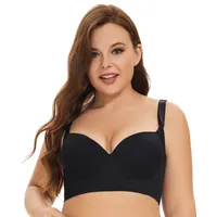 Large Size Gloss Seamless Underwear Women's Gathered Breast Anti-sagging Eight-breasted Adjustable Bra main image 4