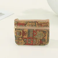 Unisex Geometric Cork Zipper Wallets sku image 3