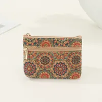 Unisex Geometric Cork Zipper Wallets sku image 5