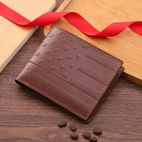 Men's Geometric PVC Flip Cover Coin Purse sku image 1