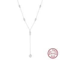 Sterling Silver 14K Gold Plated White Gold Plated Beach Sweet Simple Style Plating Solid Color Long Necklace sku image 1