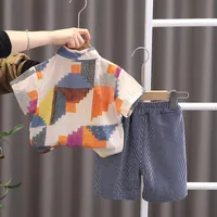 Cute Abstract Cotton Boys Clothing Sets main image 3
