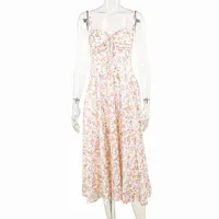 Women's Strap Dress Vacation Strap Printing Sleeveless Ditsy Floral Maxi Long Dress Holiday Beach sku image 2