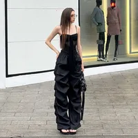 Women's Holiday Party Date Streetwear Solid Color Full Length Pocket Casual Pants Cargo Pants main image 4