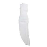 Women's Sheath Dress Sexy Round Neck Sleeveless Solid Color Maxi Long Dress Holiday Banquet Date main image 5