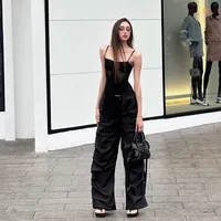 Women's Holiday Party Date Streetwear Solid Color Full Length Pocket Casual Pants Cargo Pants main image 2