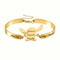 Cartoon Style Hip-Hop Letter 304 Stainless Steel Gold Plated Silver Plated Bracelets In Bulk sku image 1