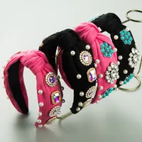 Women's Vacation Modern Style Classic Style Color Block Alloy Glass Inlay Rhinestones Glass Hair Band main image 1