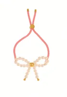 Wholesale Jewelry Elegant Classic Style Bow Knot Imitation Pearl Copper Bracelets main image 4