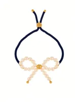Wholesale Jewelry Elegant Classic Style Bow Knot Imitation Pearl Copper Bracelets main image 3