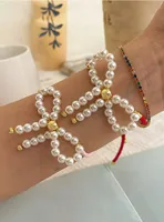 Wholesale Jewelry Elegant Classic Style Bow Knot Imitation Pearl Copper Bracelets main image 1