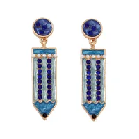 1 Pair Simple Style Pencil Enamel Inlay Zinc Alloy Rhinestones Drop Earrings main image 5