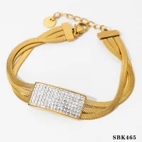304 Stainless Steel White Gold Plated Gold Plated Casual Modern Style Inlay Solid Color Rhinestones Bracelets Necklace sku image 2