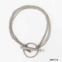 Wholesale Jewelry Casual Solid Color 304 Stainless Steel No Inlaid 16K Gold Plated White Gold Plated Gold Plated Bracelets Earrings Necklace sku image 22