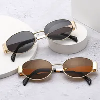 Casual Hip-Hop Vintage Style Solid Color Ac Oval Frame Full Frame Women's Sunglasses main image 1