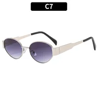 Casual Hip-Hop Vintage Style Solid Color Ac Oval Frame Full Frame Women's Sunglasses sku image 7