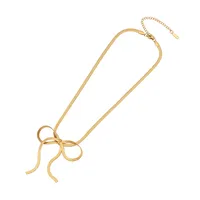 Wholesale Jewelry Elegant Simple Style Bow Knot 304 Stainless Steel 18K Gold Plated Jewelry Set sku image 1