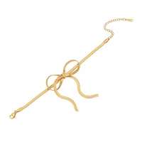 Wholesale Jewelry Elegant Simple Style Bow Knot 304 Stainless Steel 18K Gold Plated Jewelry Set sku image 5