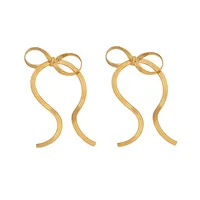 Wholesale Jewelry Elegant Simple Style Bow Knot 304 Stainless Steel 18K Gold Plated Jewelry Set sku image 6