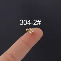 Ear Cartilage Rings & Studs Fashion Geometric Copper Plating Artificial Gemstones sku image 7