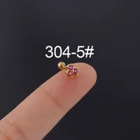 Ear Cartilage Rings & Studs Fashion Geometric Copper Plating Artificial Gemstones sku image 10