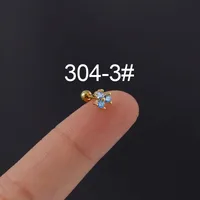 Ear Cartilage Rings & Studs Fashion Geometric Copper Plating Artificial Gemstones sku image 8