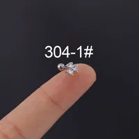 Ear Cartilage Rings & Studs Fashion Geometric Copper Plating Artificial Gemstones sku image 6