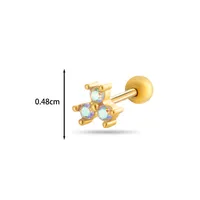 Ear Cartilage Rings & Studs Fashion Geometric Copper Plating Artificial Gemstones sku image 11