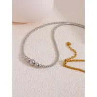 Wholesale Jewelry Casual Elegant Luxurious Round 302 Stainless Steel Necklace sku image 2