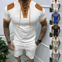 Men's Color Block Simple Style Turndown Short Sleeve Regular Fit Men's Sets main image 1