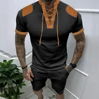 Men's Color Block Simple Style Turndown Short Sleeve Regular Fit Men's Sets main image 2