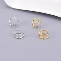 1 Pair Simple Style Classic Style Solid Color Plating 304 Stainless Steel Titanium Steel 18K Gold Plated Ear Cuffs main image 8