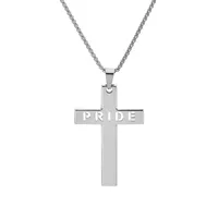 Casual Vacation Classic Style Cross Letter 304 Stainless Steel Luminous Polishing Hollow Out 18K Gold Plated Men's Pendant Necklace main image 8