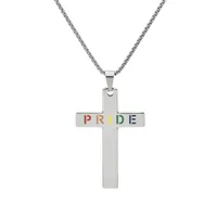 Casual Vacation Classic Style Cross Letter 304 Stainless Steel Luminous Polishing Hollow Out 18K Gold Plated Men's Pendant Necklace main image 7