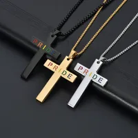 Casual Vacation Classic Style Cross Letter 304 Stainless Steel Luminous Polishing Hollow Out 18K Gold Plated Men's Pendant Necklace main image 3