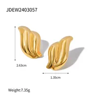 1 Pair IG Style Simple Style Solid Color 304 Stainless Steel 18K Gold Plated Ear Studs main image 6