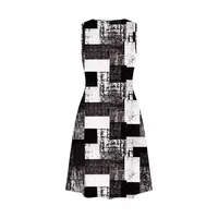 Women's Regular Dress Streetwear Round Neck Printing Sleeveless Printing Checkered Above Knee Holiday Beach main image 5