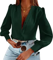 Women's Blouse Long Sleeve Blouses Button Streetwear Solid Color main image 4