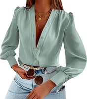 Women's Blouse Long Sleeve Blouses Button Streetwear Solid Color main image 2