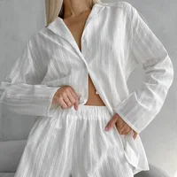 Home Sleeping Women's Simple Style Solid Color Cotton Pants Sets Pajama Sets main image 4