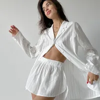 Home Sleeping Women's Simple Style Solid Color Cotton Pants Sets Pajama Sets main image 1
