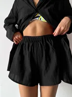 Home Sleeping Women's Simple Style Solid Color Cotton Pants Sets Pajama Sets sku image 4