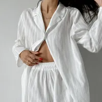 Home Sleeping Women's Simple Style Solid Color Cotton Pants Sets Pajama Sets main image 3